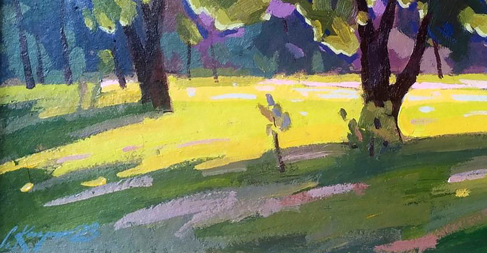 Acrylic painting In the park Serhii Kachyn - 4