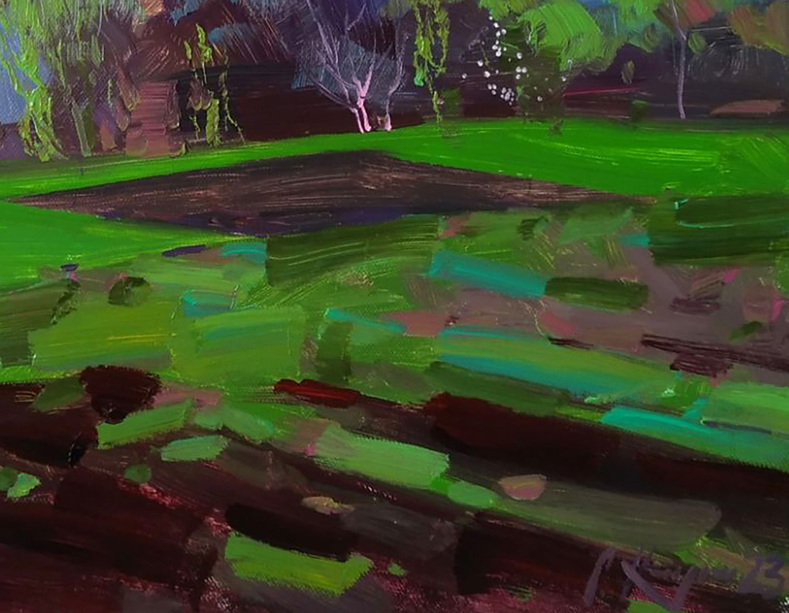 Acrylic painting In the garden Serhii Kachyn - 5