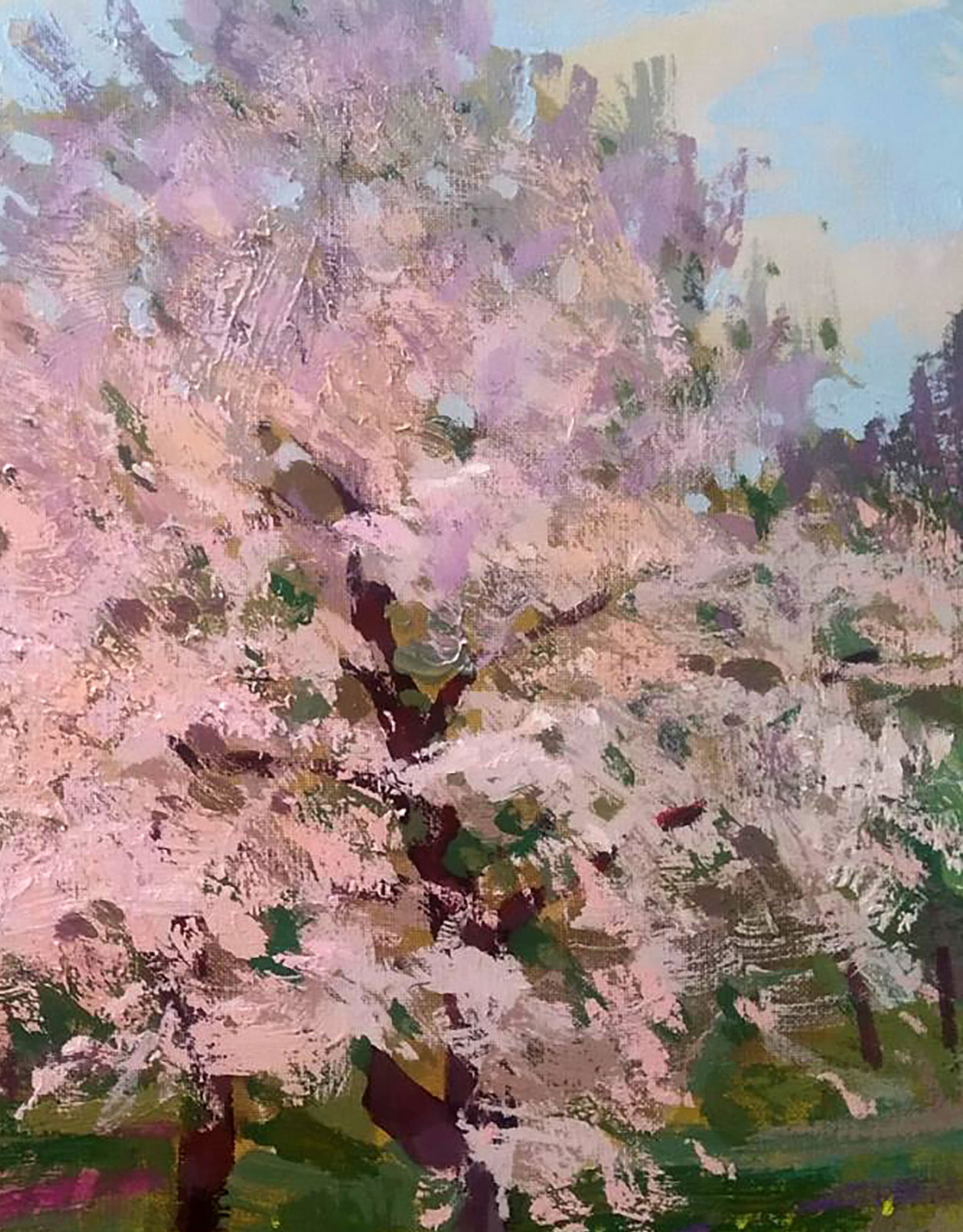 Acrylic painting In a blooming garden Serhii Kachyn - 3