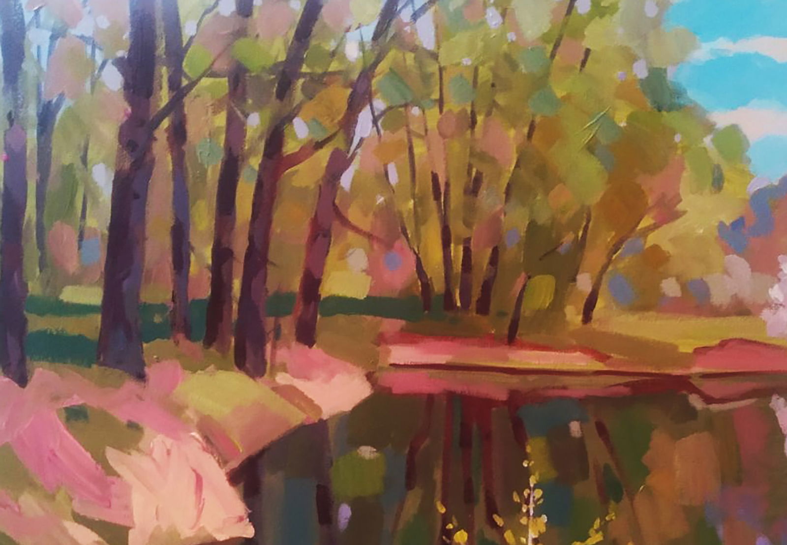 Acrylic painting Spring River Serhii Kachyn - 2