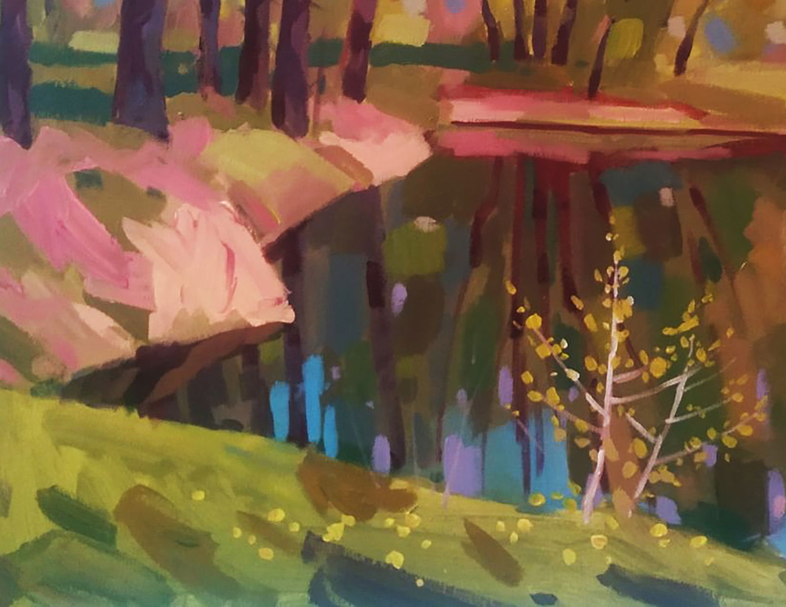 Acrylic painting Spring River Serhii Kachyn - 4