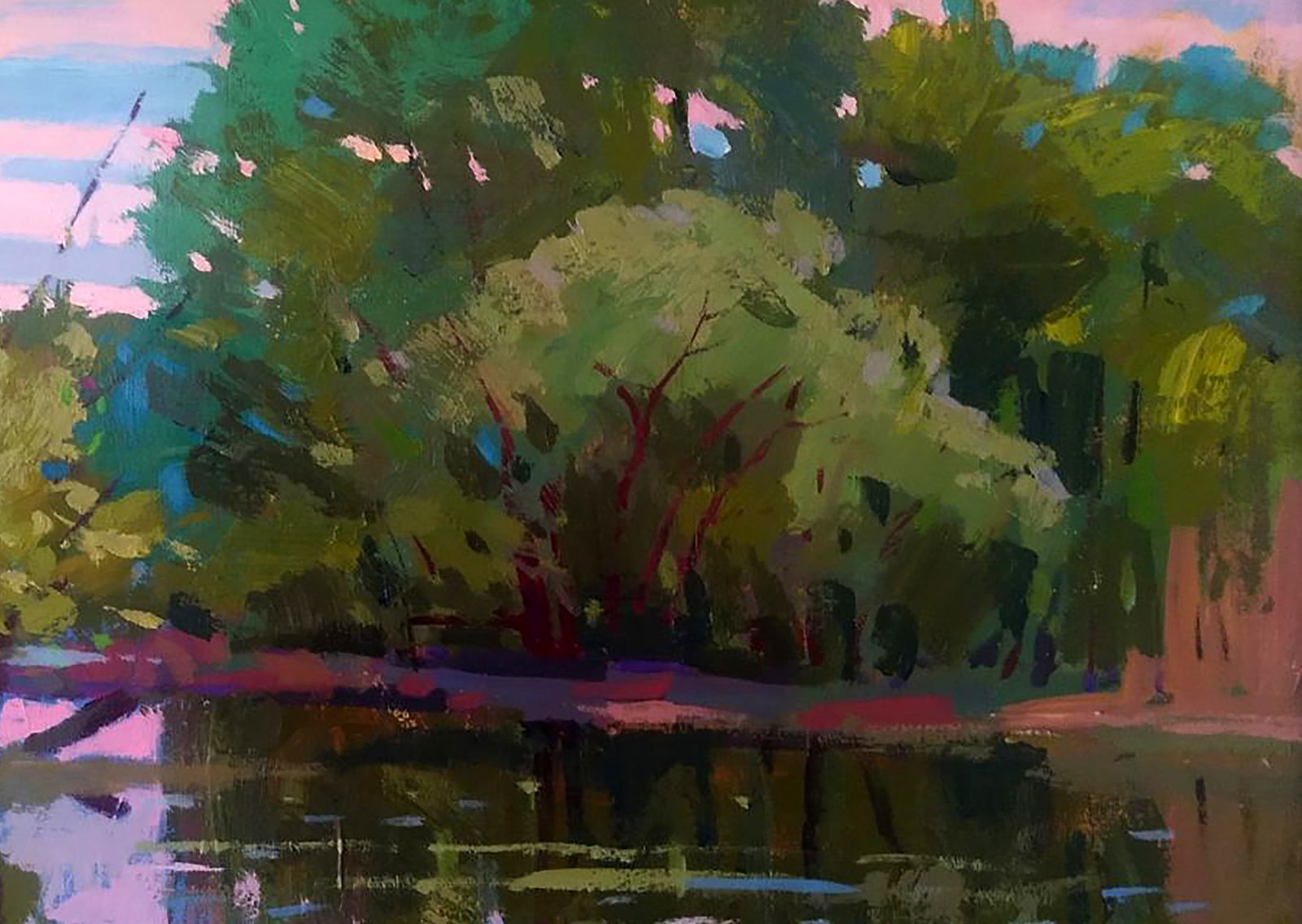 Acrylic painting Relaxation by the river Serhii Kachyn - 3