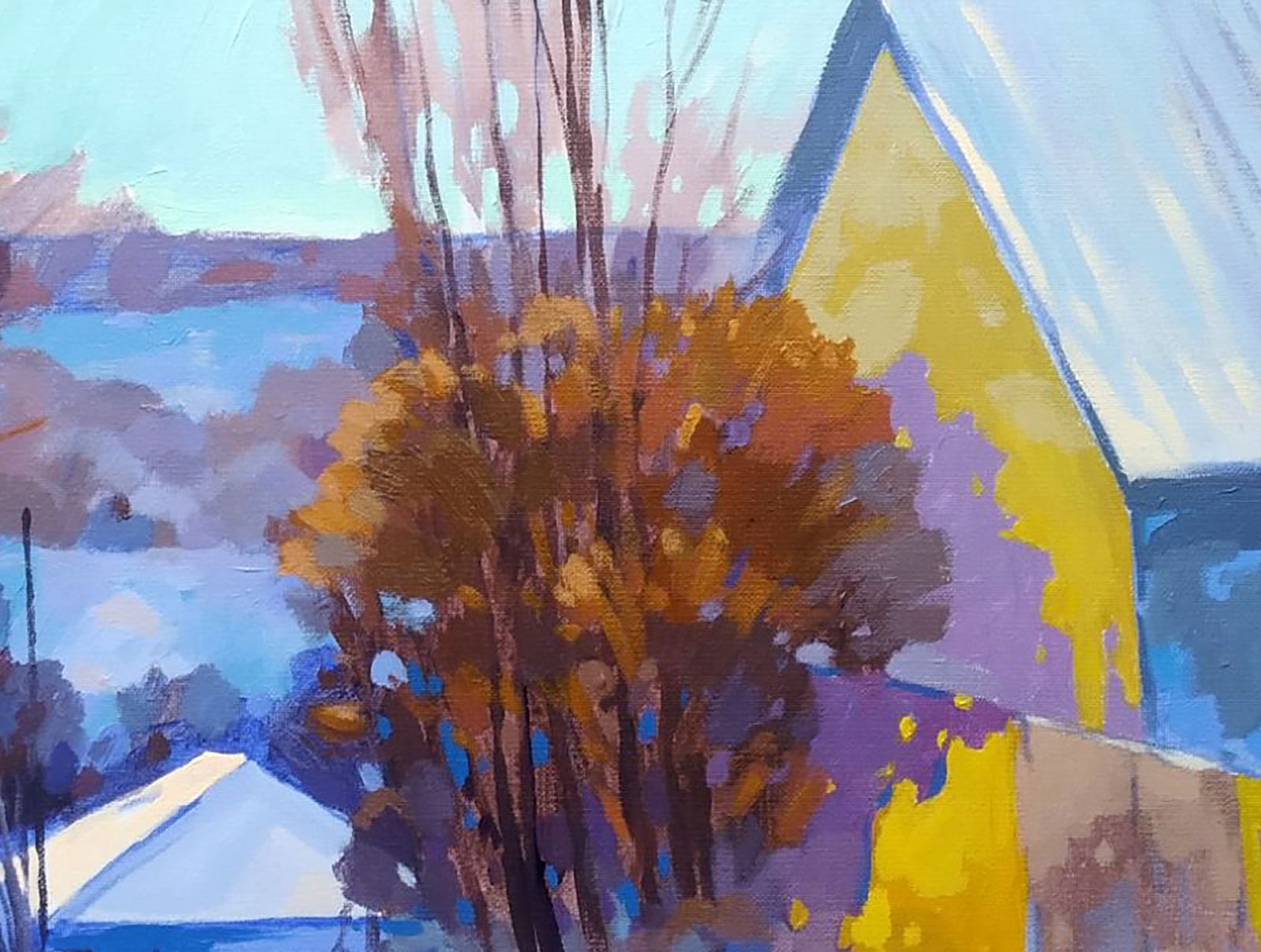 Acrylic painting Winter city romance Serhii Kachyn - 3