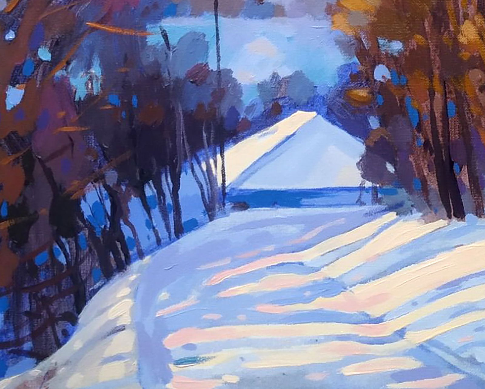 Acrylic painting Winter city romance Serhii Kachyn - 4