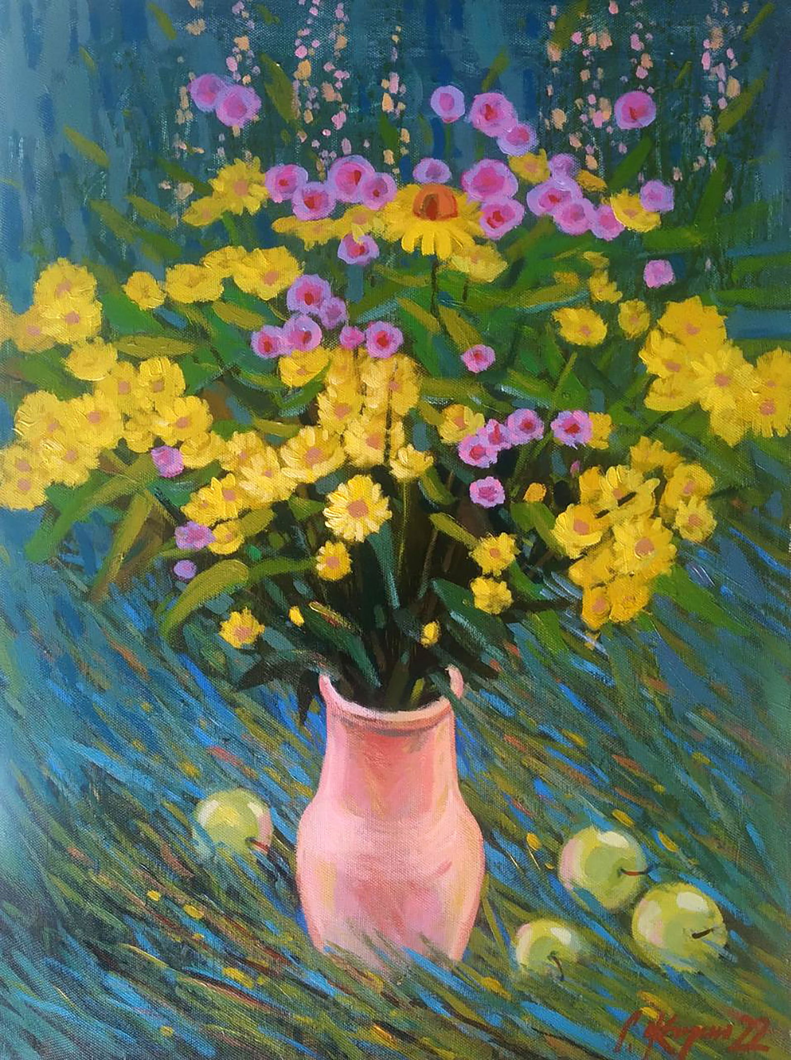 Acrylic painting Summer daisies Serhii Kachyn: Title: Acrylic painting Summer daisies Serhii Kachyn Description: 18KACH Painter: Serhii Kachyn Size: 80x60 cm/31.49x23.62 inches Components: acrylic, canvas Original painting CONDITION: excellent ART