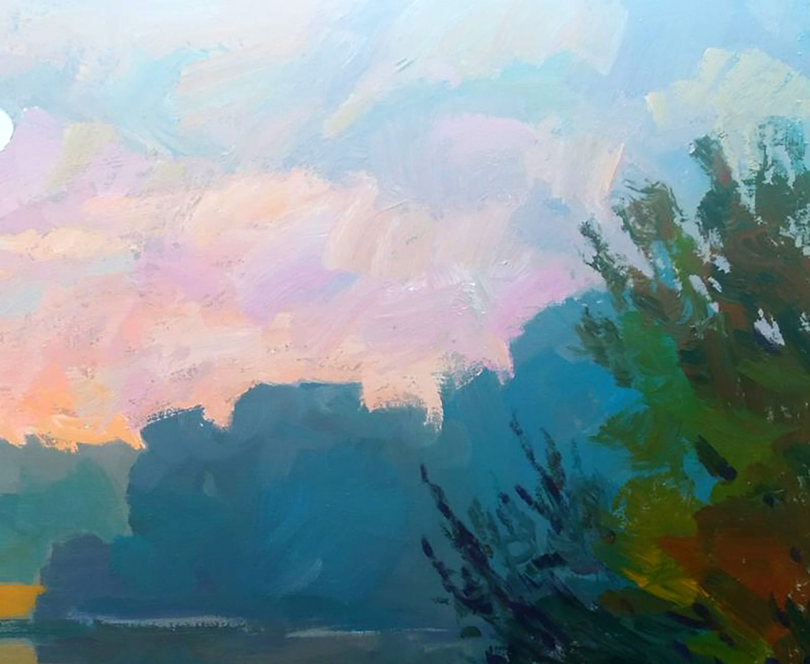 Acrylic painting Meeting the dawn on the river Serhii Kachyn - 3