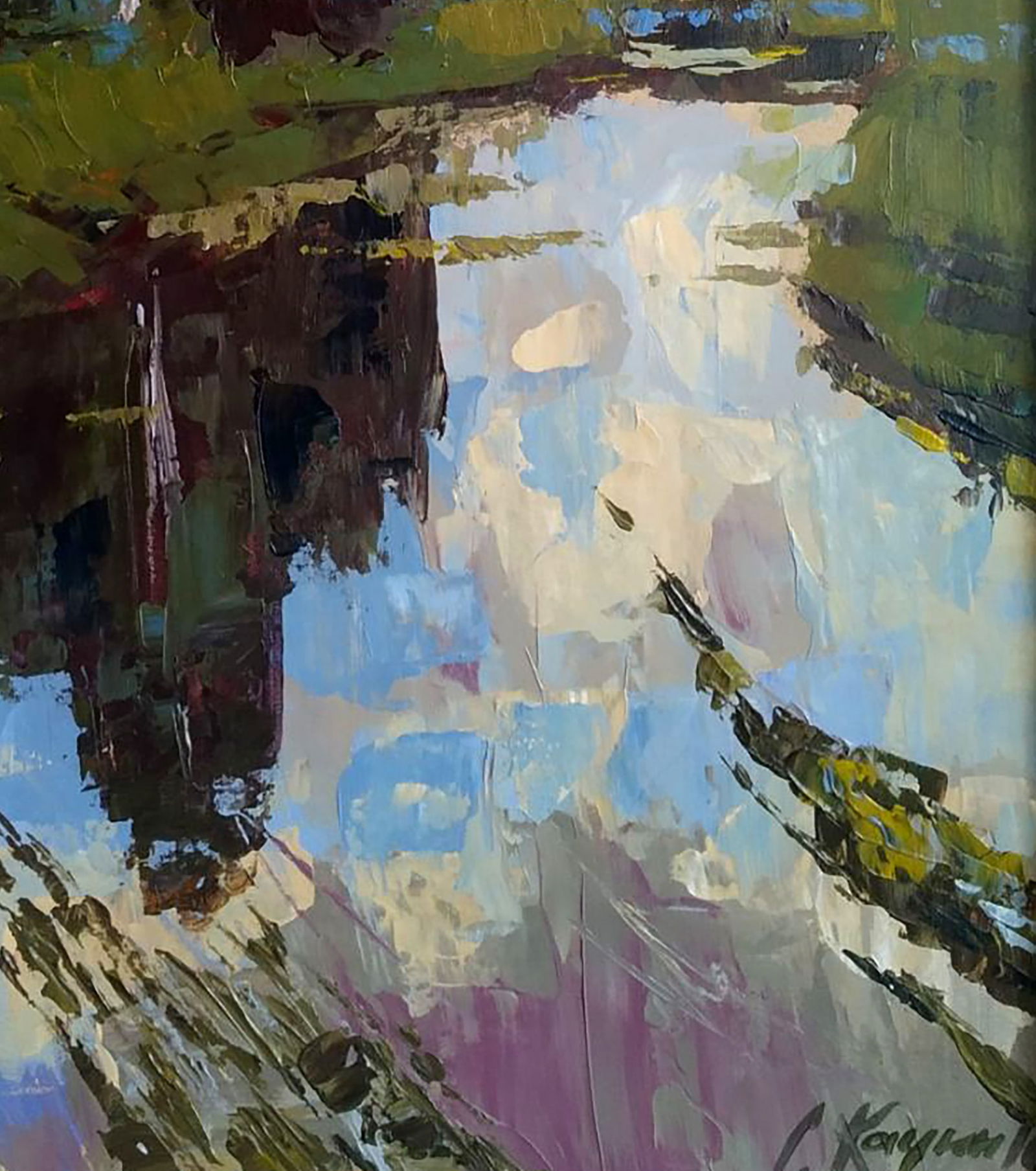 Acrylic painting Winding river Serhii Kachyn - 5