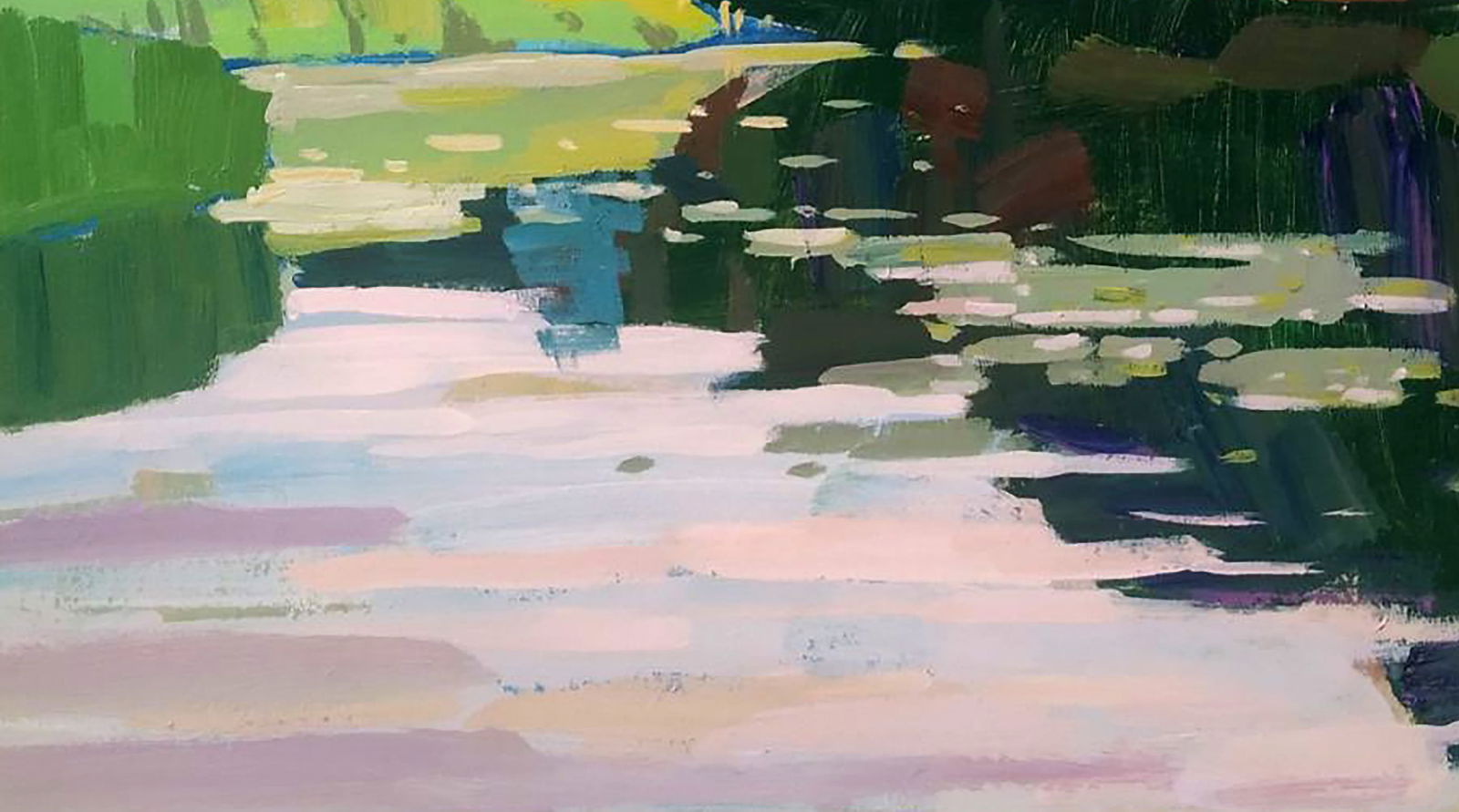 Acrylic painting Clouds over the river Serhii Kachyn - 4