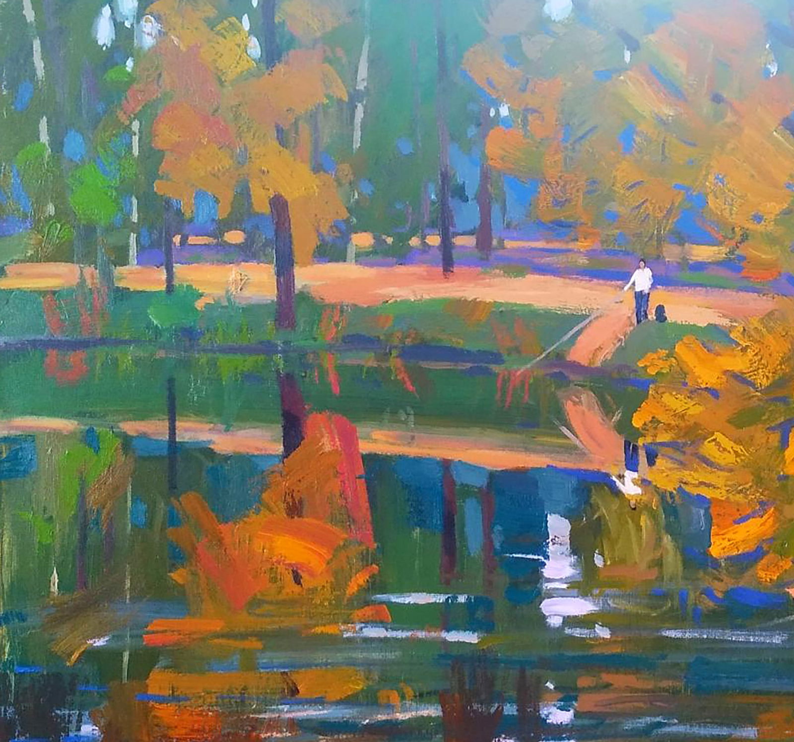 Acrylic painting One day while fishing Serhii Kachyn - 2