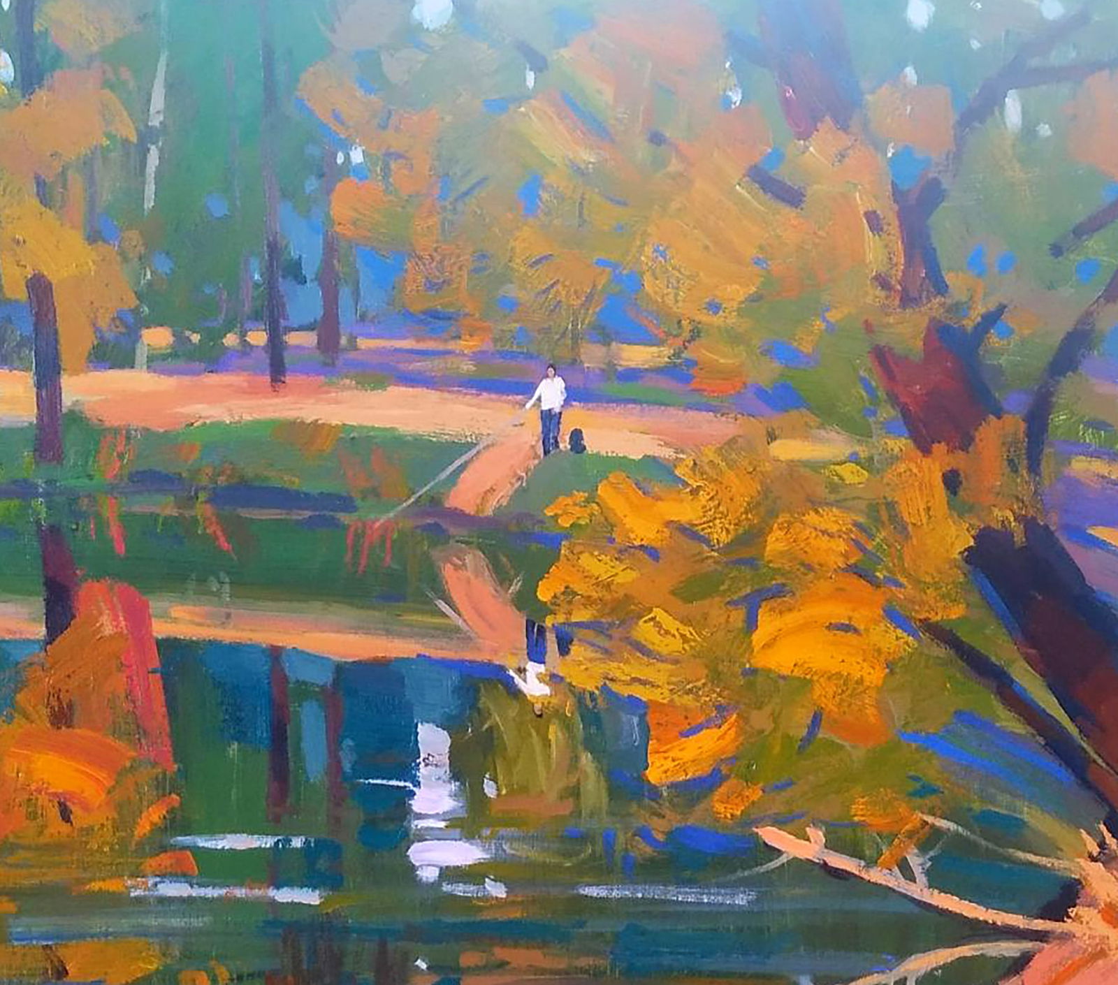 Acrylic painting One day while fishing Serhii Kachyn - 3