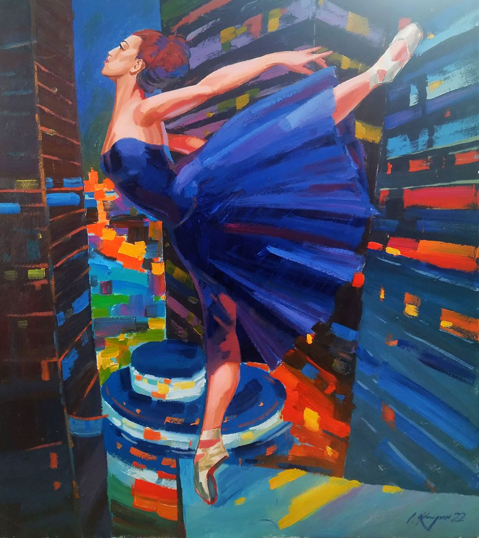 Acrylic painting Equilibrium Serhii Kachyn: Title: Acrylic painting Equilibrium Serhii Kachyn Description: 36KACH Painter: Serhii Kachyn Size: 95x85 cm/37.40x33.46 inches Components: acrylic, canvas Original painting CONDITION: excellent ARTIST