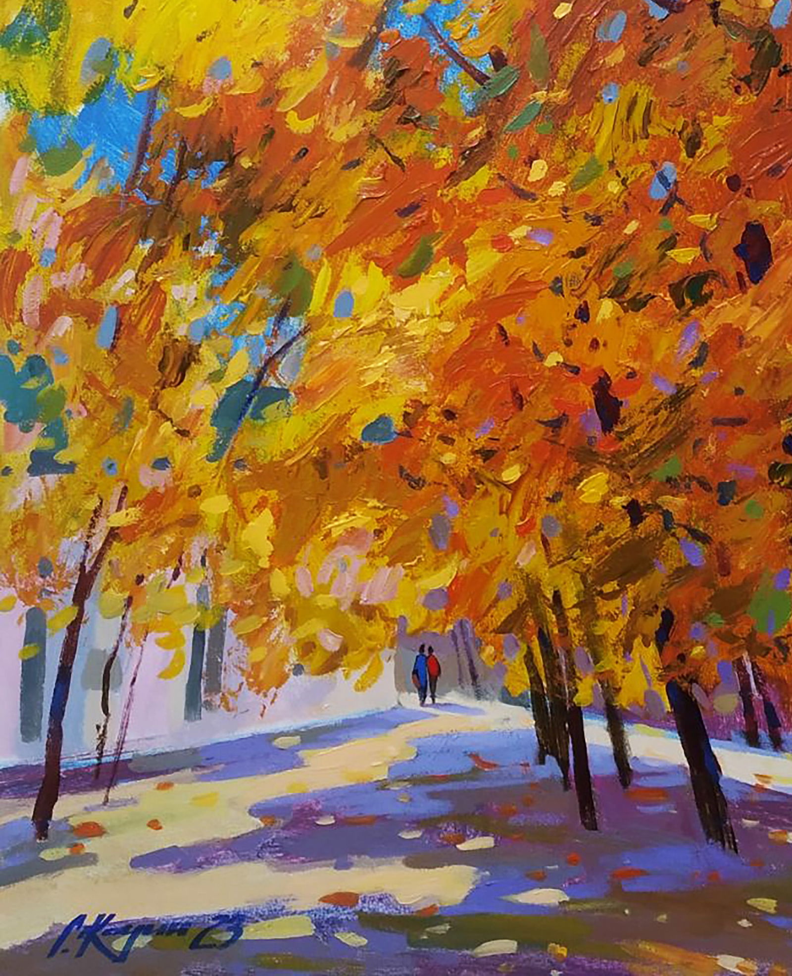 Acrylic painting Sunny autumn Serhii Kachyn - 4