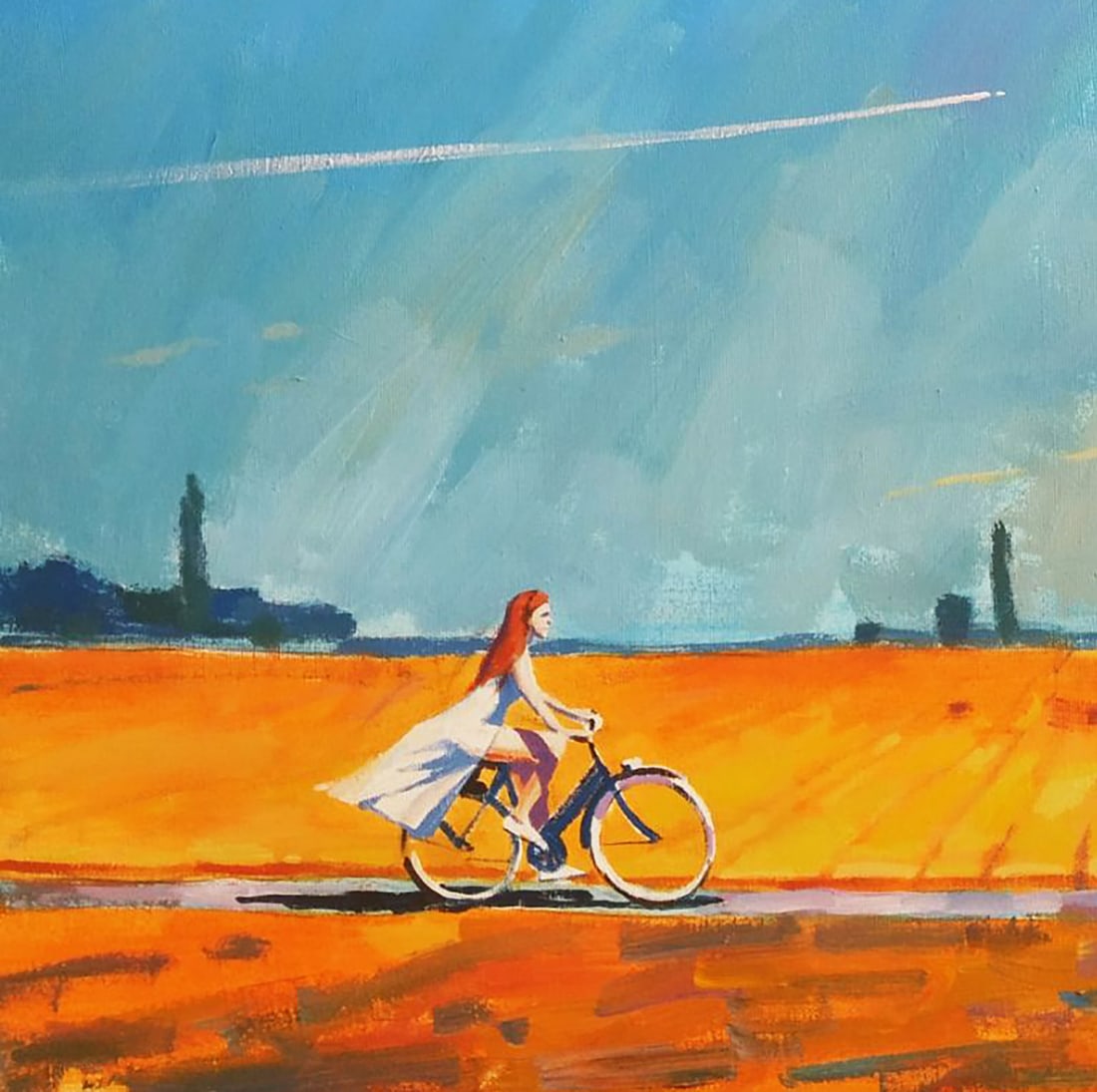 Acrylic painting A walk on the bike Serhii Kachyn - 4