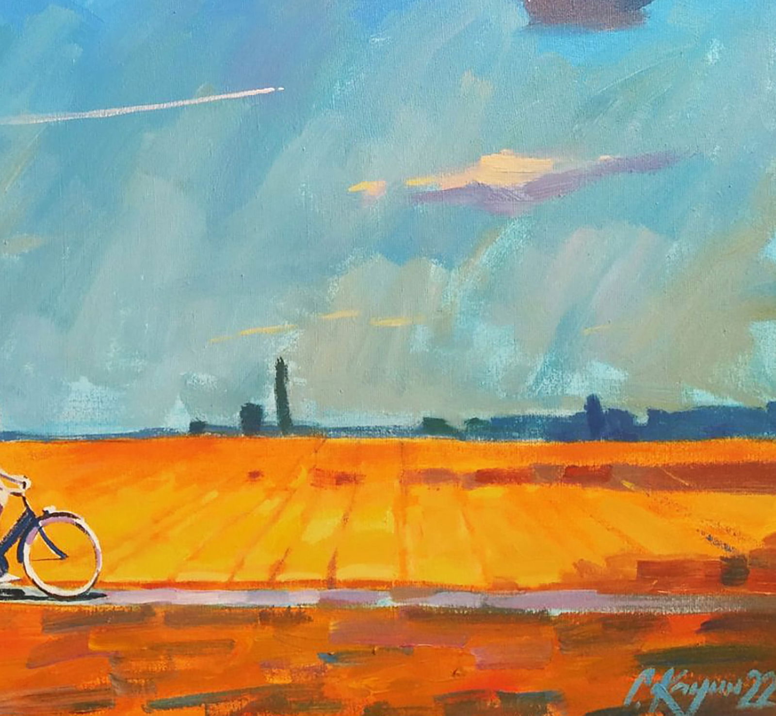 Acrylic painting A walk on the bike Serhii Kachyn - 5