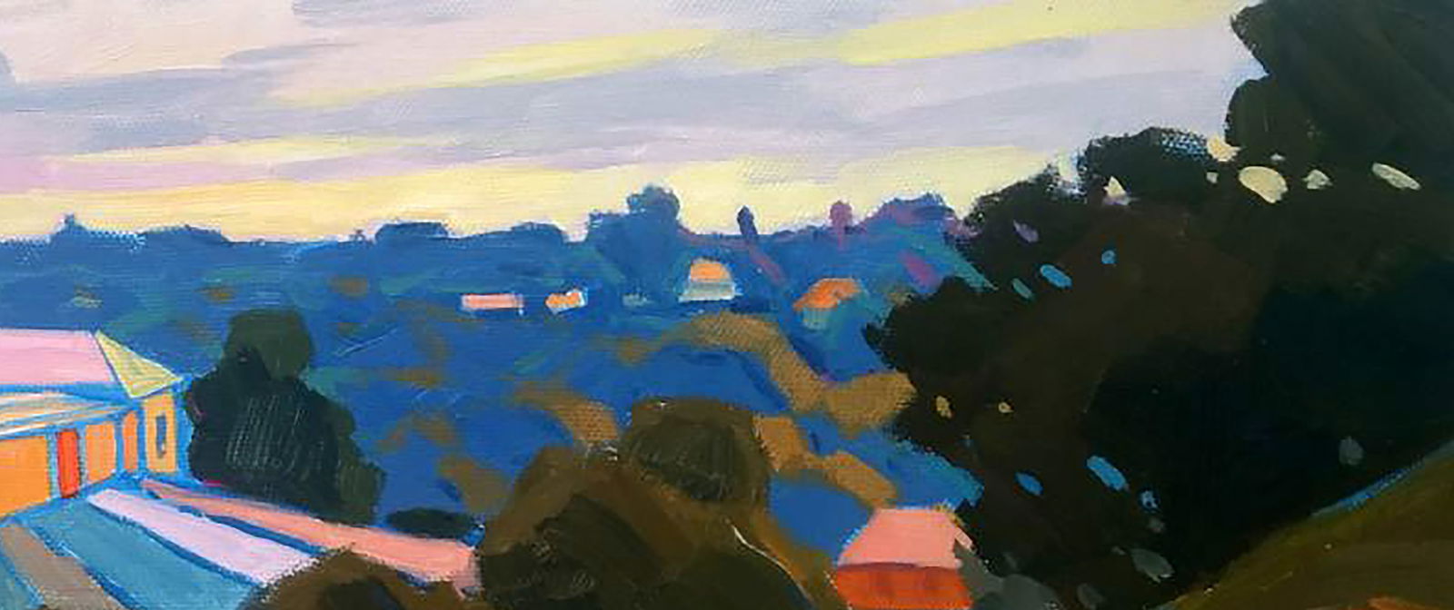 Acrylic painting Quiet evening in the city Serhii Kachyn - 3