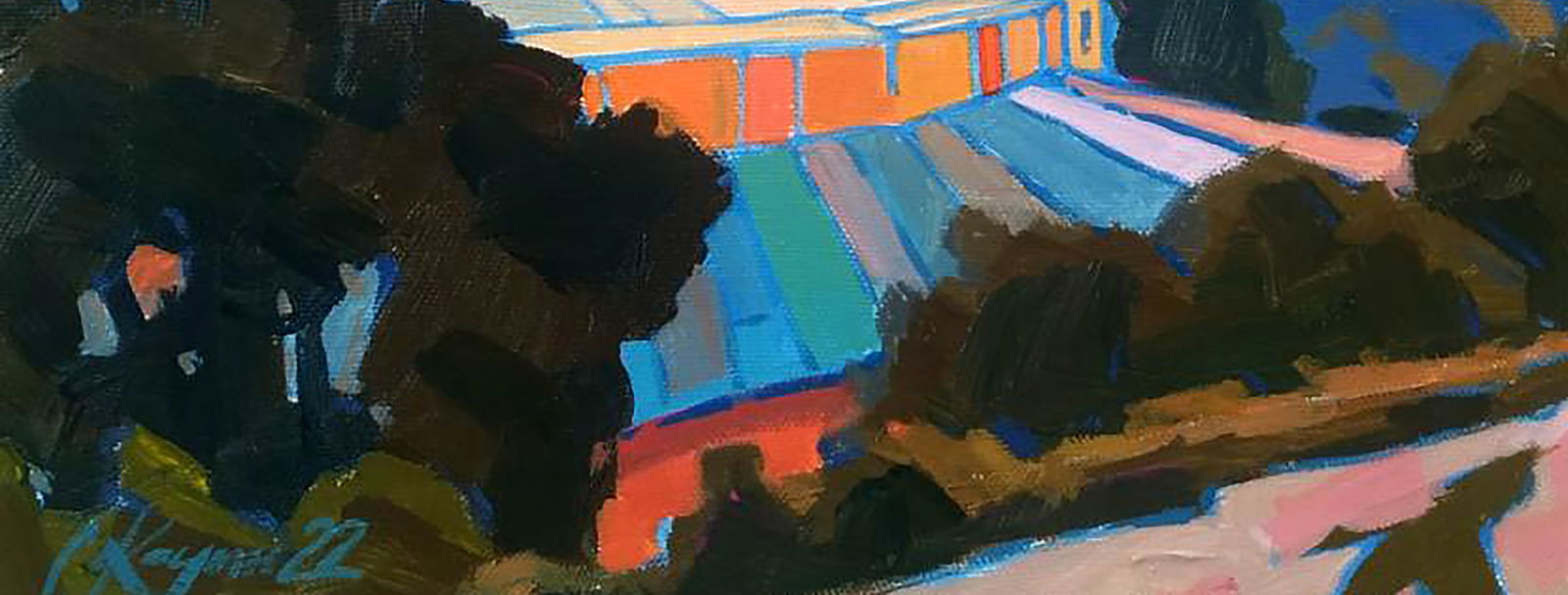 Acrylic painting Quiet evening in the city Serhii Kachyn - 4