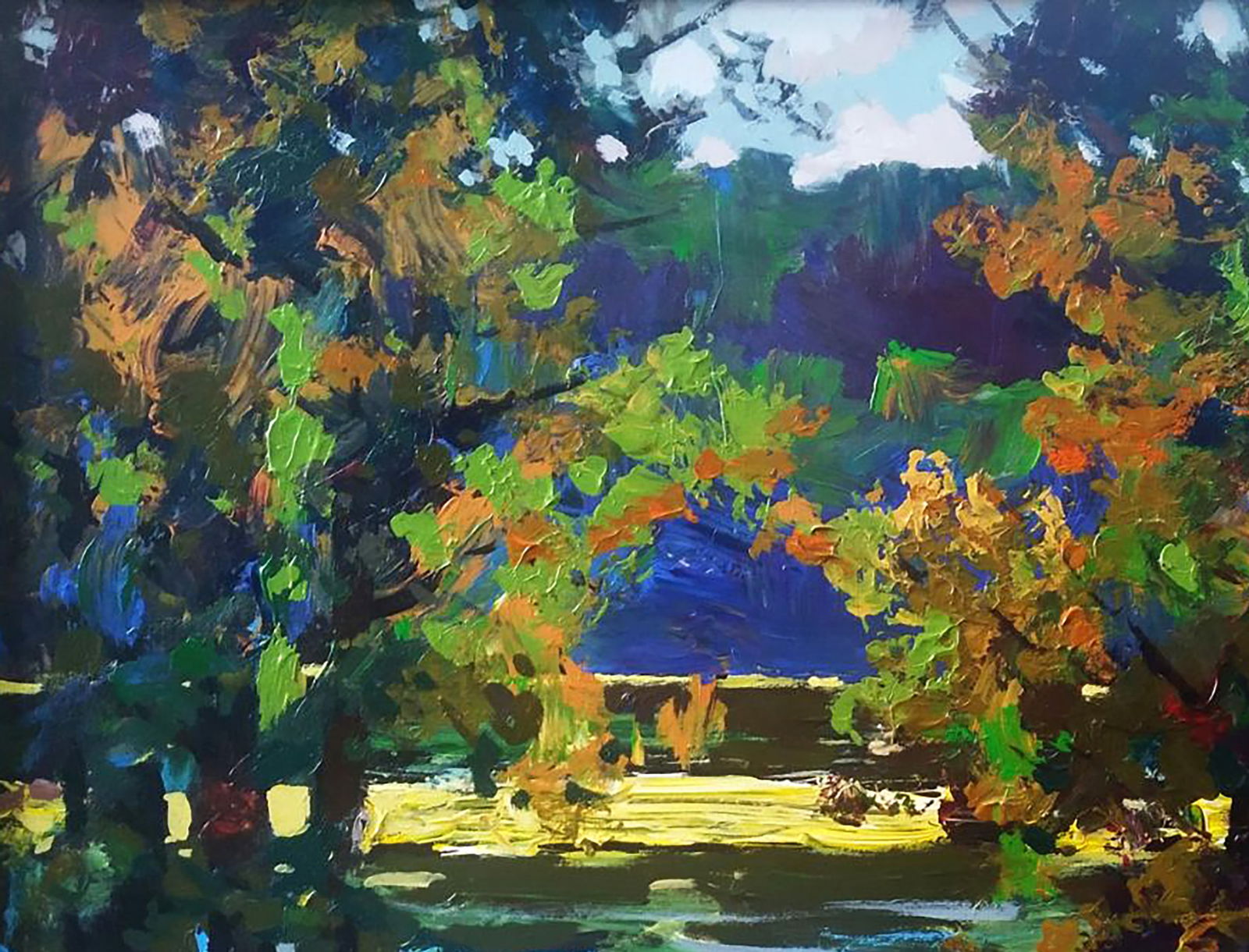 Acrylic painting By the river Serhii Kachyn - 2