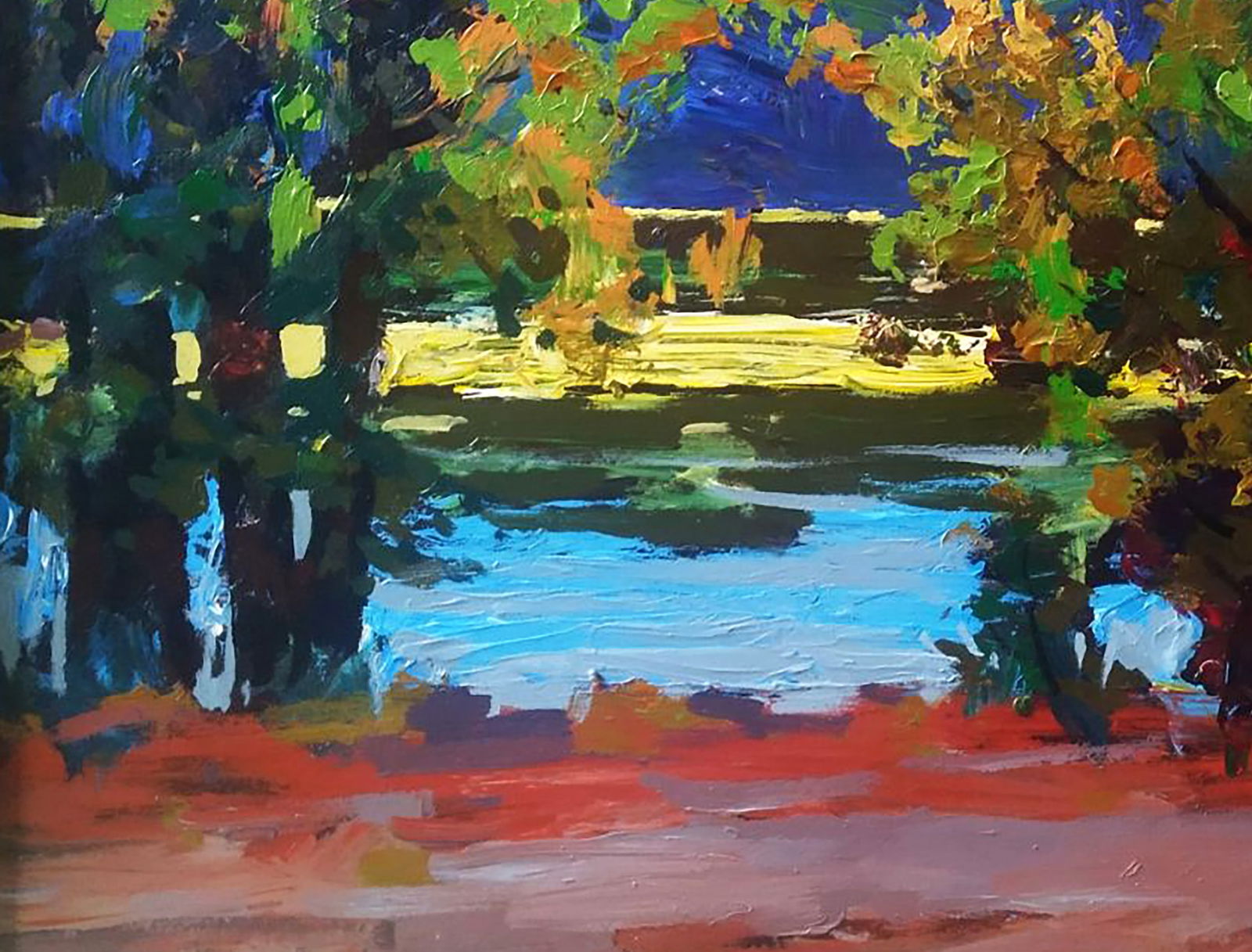 Acrylic painting By the river Serhii Kachyn - 4