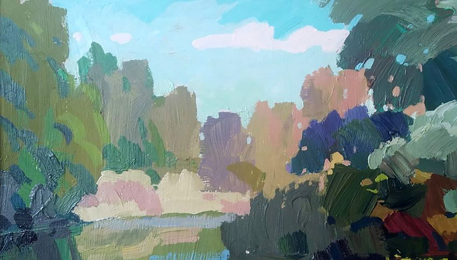 Acrylic painting Far from the city Serhii Kachyn - 2