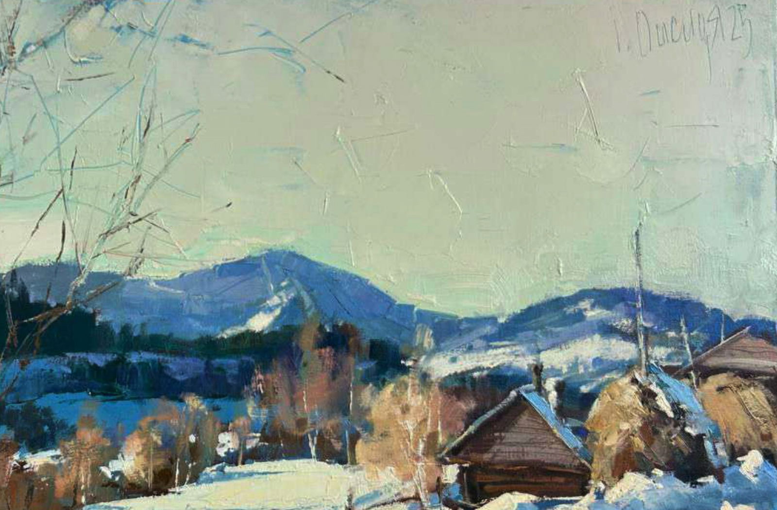 Oil painting Winter in the mountains Igor Lysytsya - 3