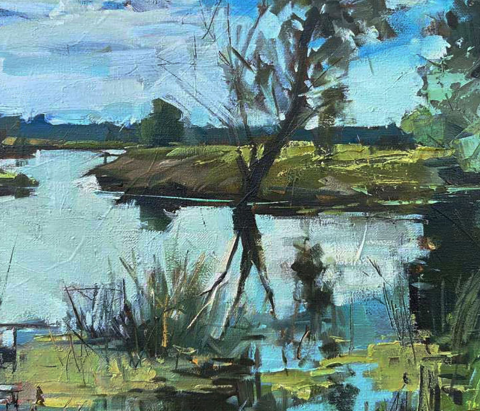 Oil painting On a summer fishing trip Igor Lysytsya - 6