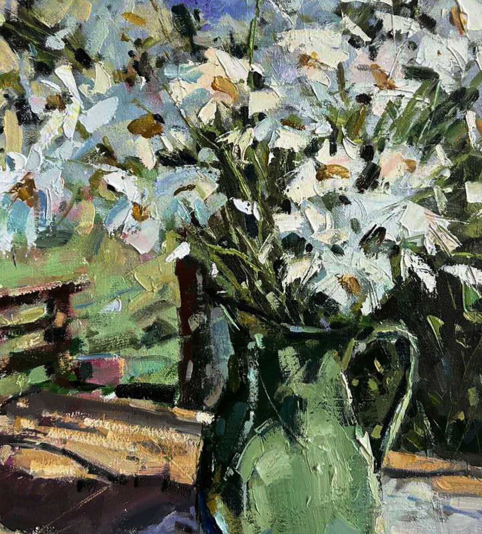 Oil painting A bouquet of flowers in the yard Igor Lysytsya - 6