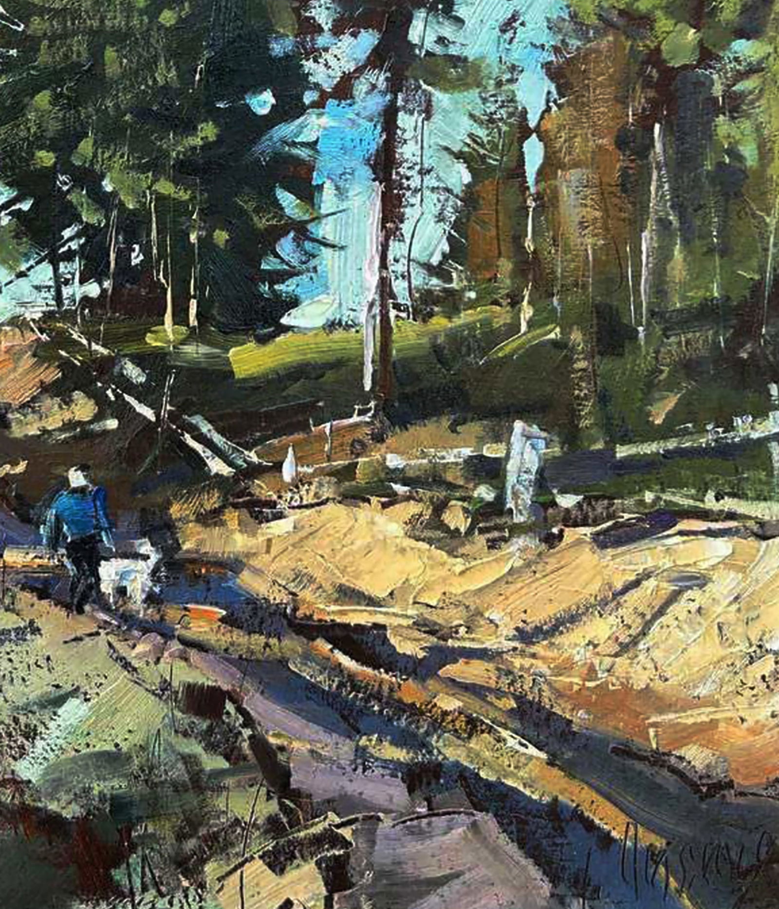 Oil painting On a walk in the forest Igor Lysytsya - 3