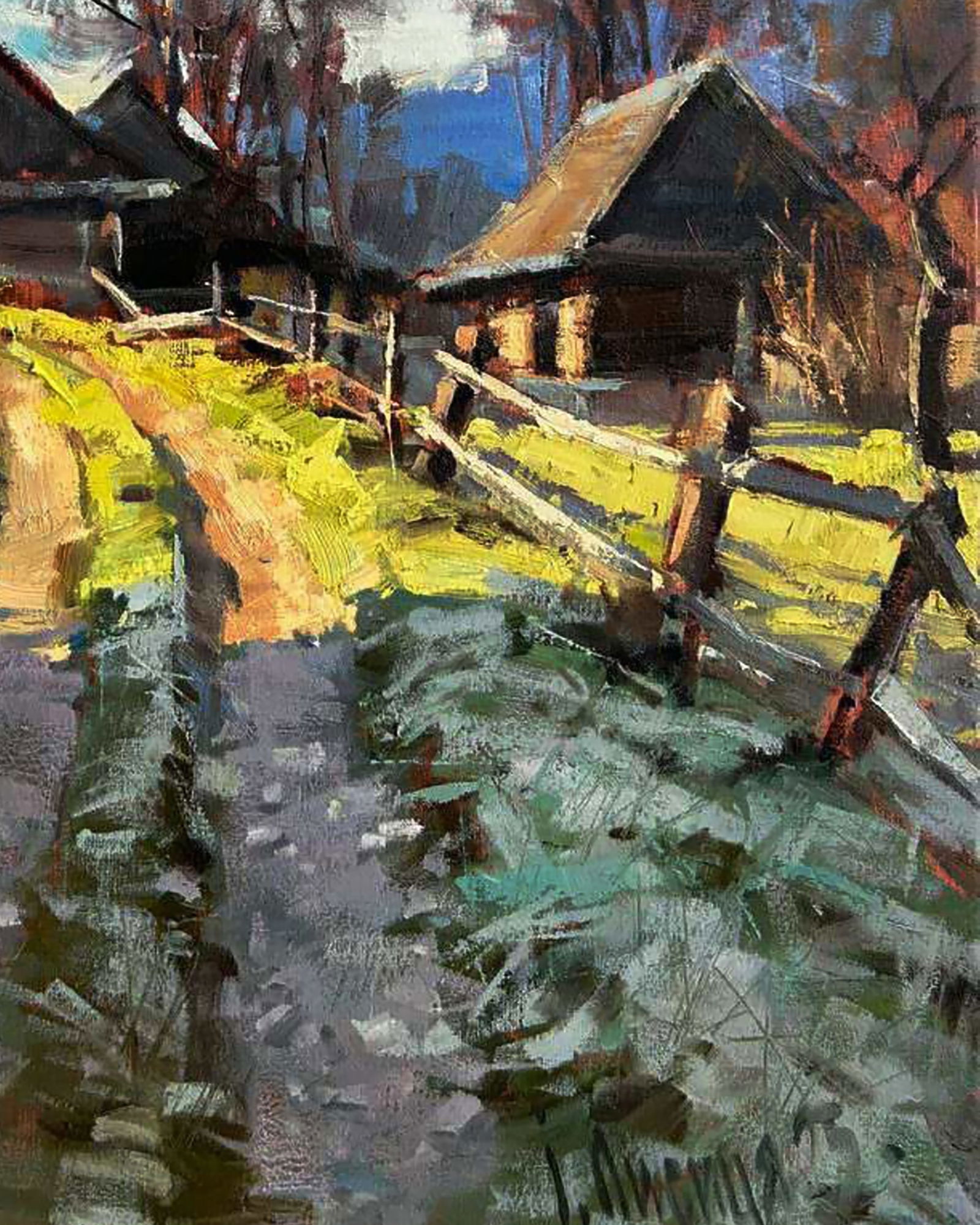 Oil painting The village road home Igor Lysytsya - 2