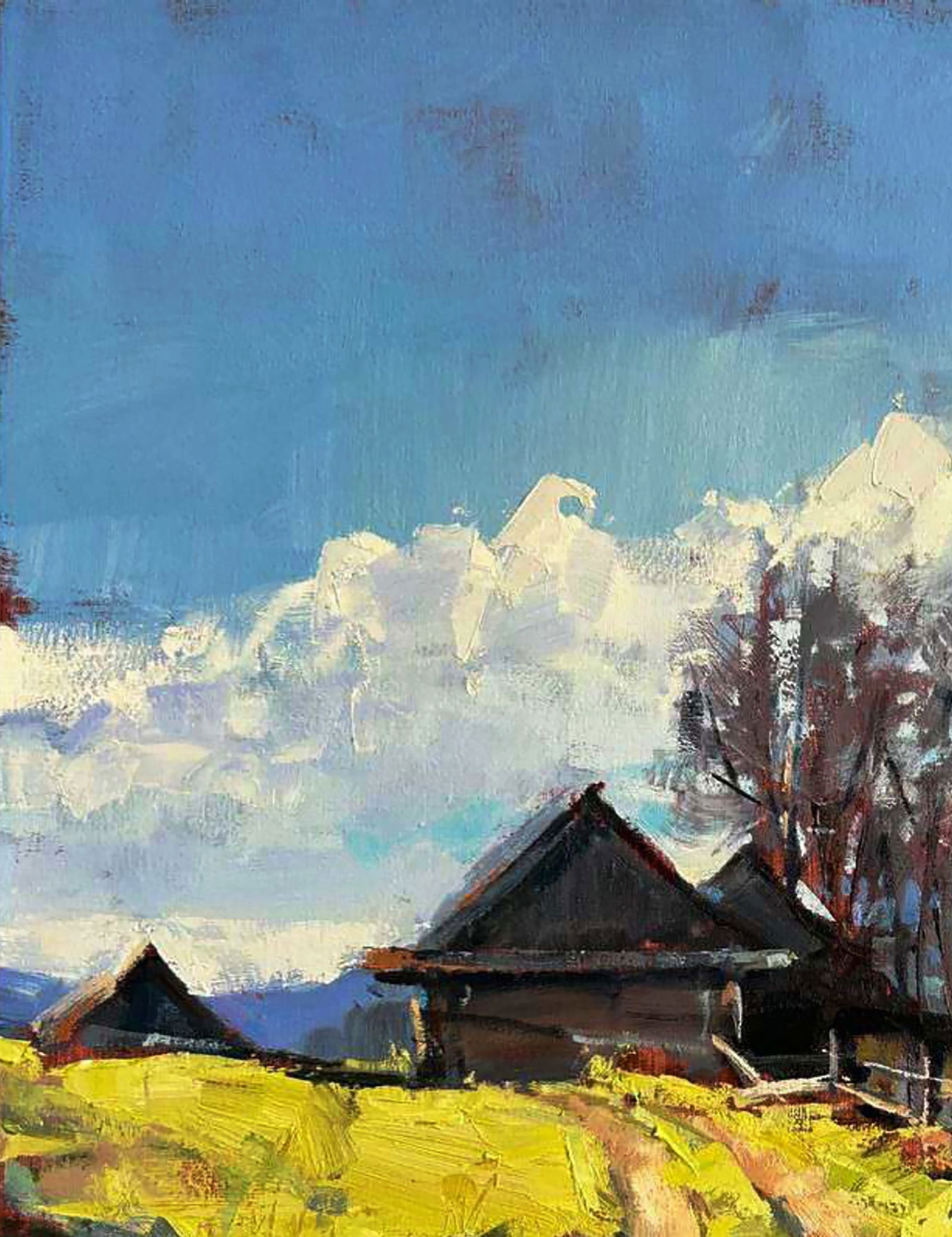 Oil painting The village road home Igor Lysytsya - 4
