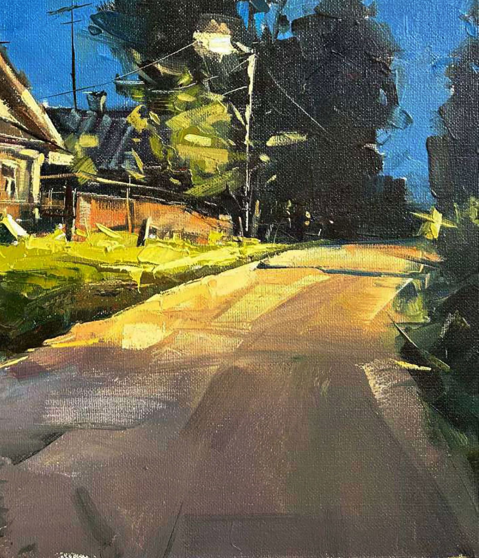 Oil painting Night streets of the village Igor Lysytsya - 2