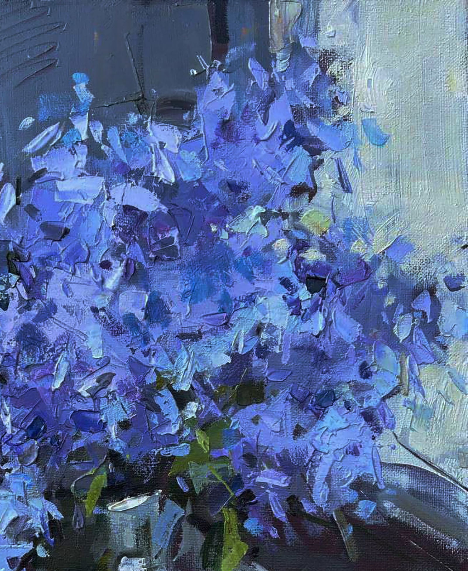 Oil painting Blue lilac bouquet Igor Lysytsya - 5