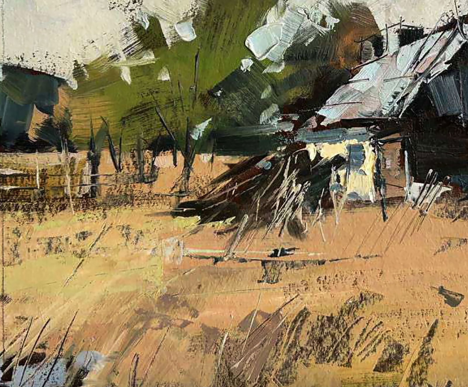 Oil painting Old gloomy farm Igor Lysytsya - 4