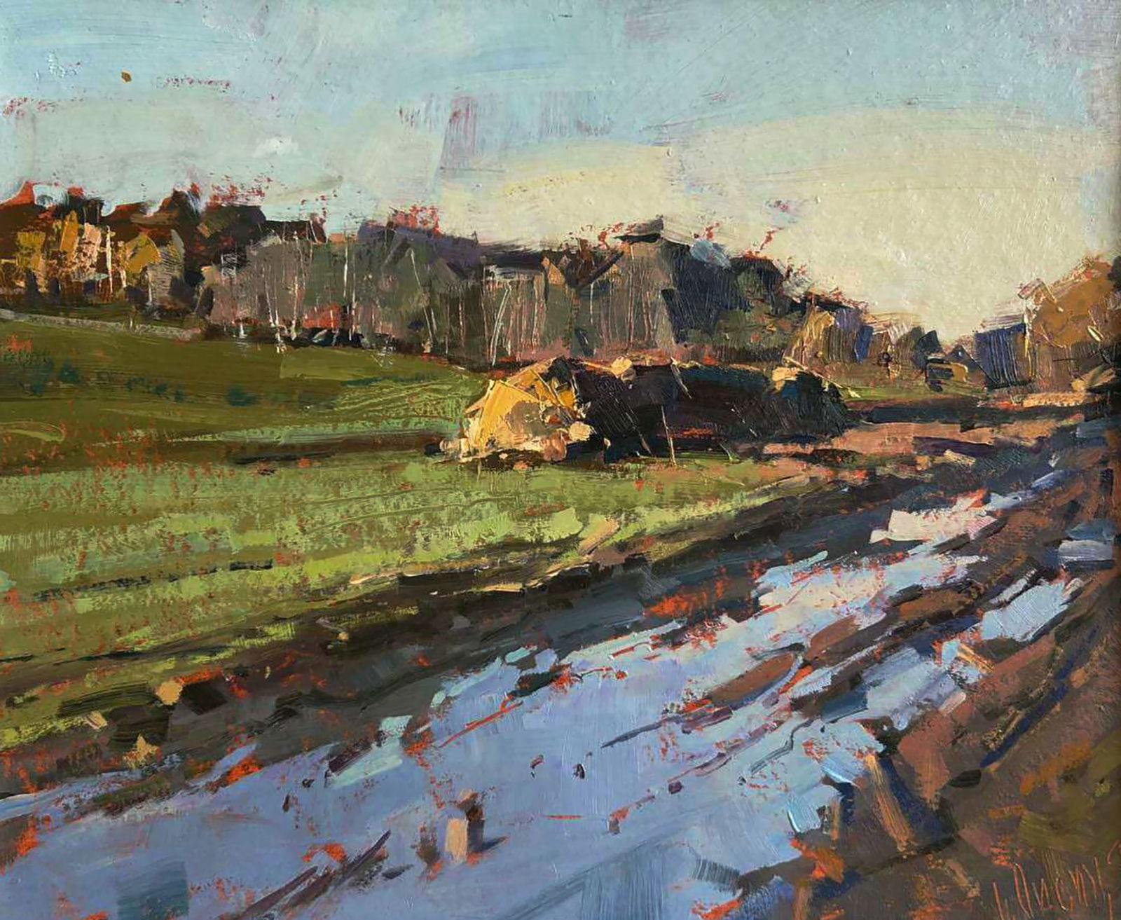 Oil painting In the autumn fields after the rain Igor Lysytsya - 2