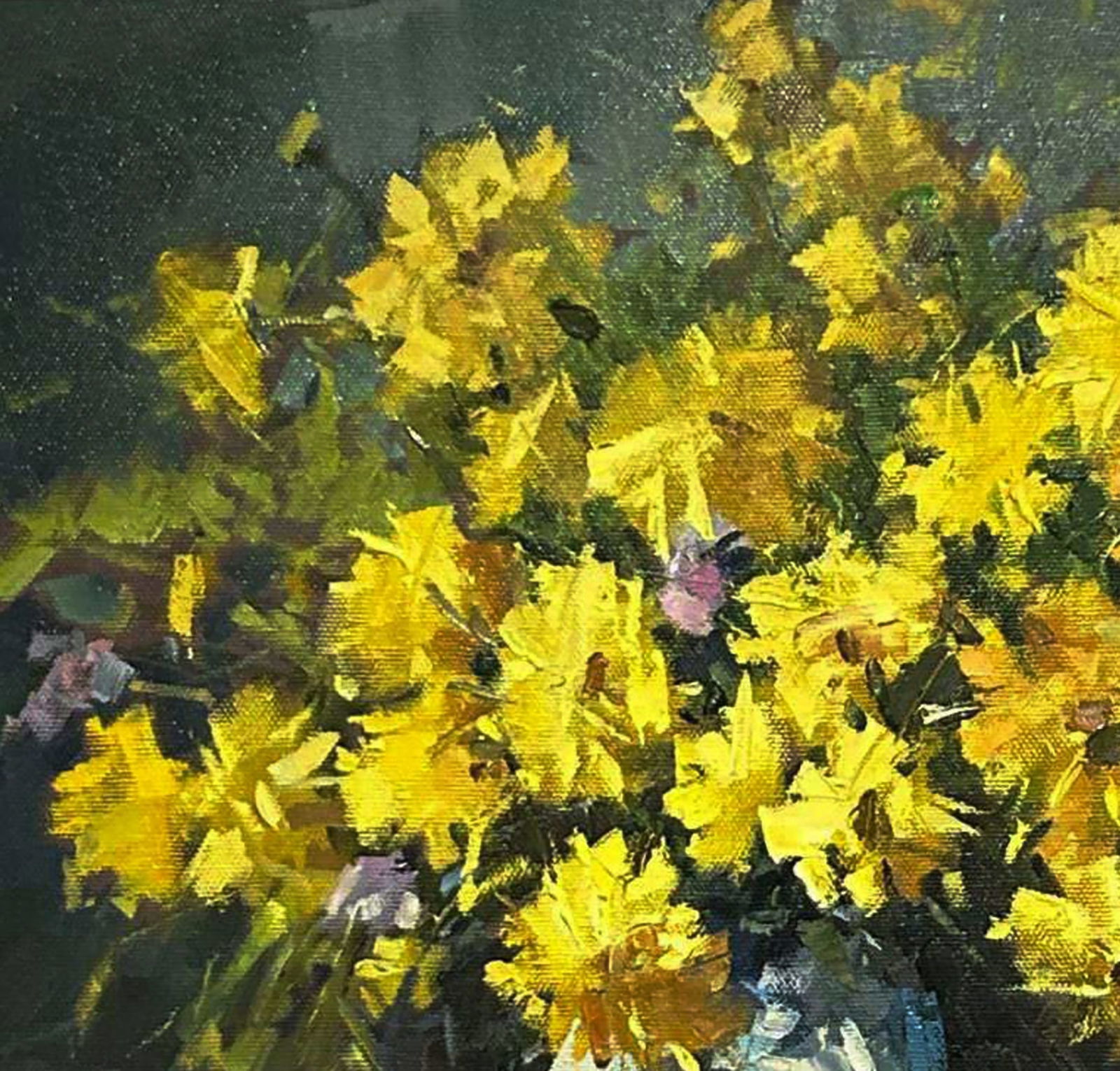 Oil painting Yellow chrysanthemums Igor Lysytsya - 4