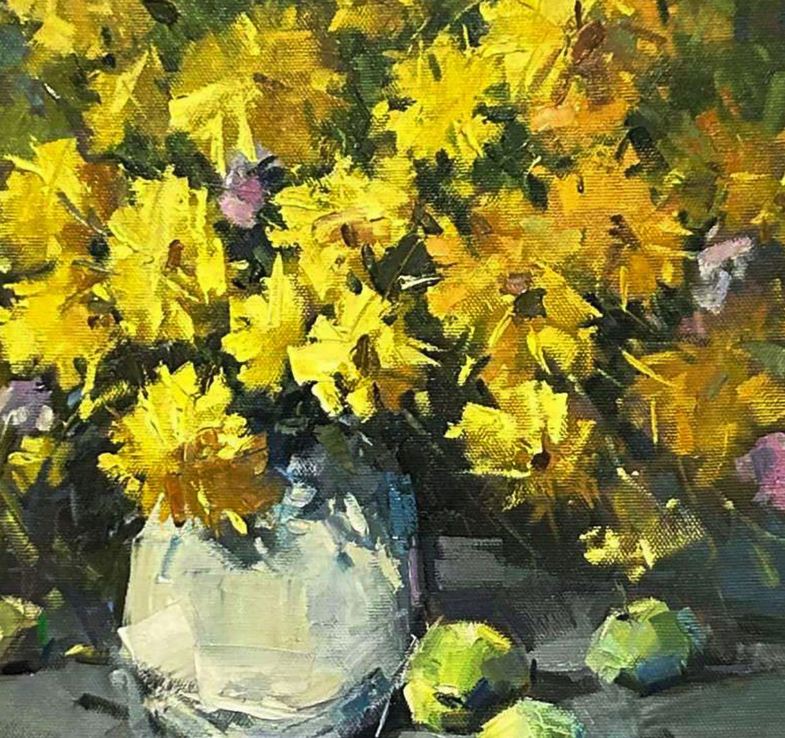 Oil painting Yellow chrysanthemums Igor Lysytsya - 6