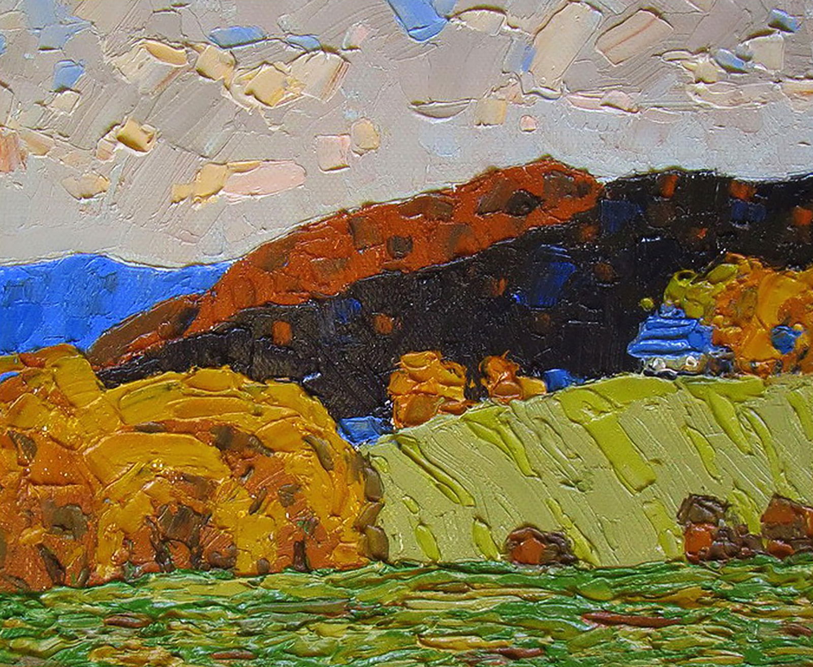 Oil painting Evening in the meadow Yaroslav Savchyn: Title: Oil painting Evening in the meadow Yaroslav Savchyn Description: 13SAVCH Painter: Yaroslav Savchyn Size: 15x18 cm/5.90x7.08 inches Components: oil, cardboard Original painting CONDITION: