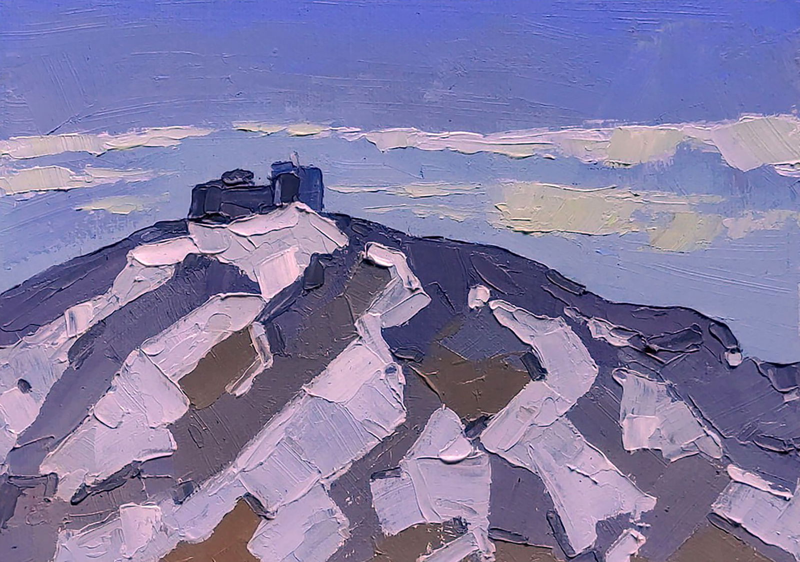 Oil painting Mountain in spring Yaroslav Savchyn