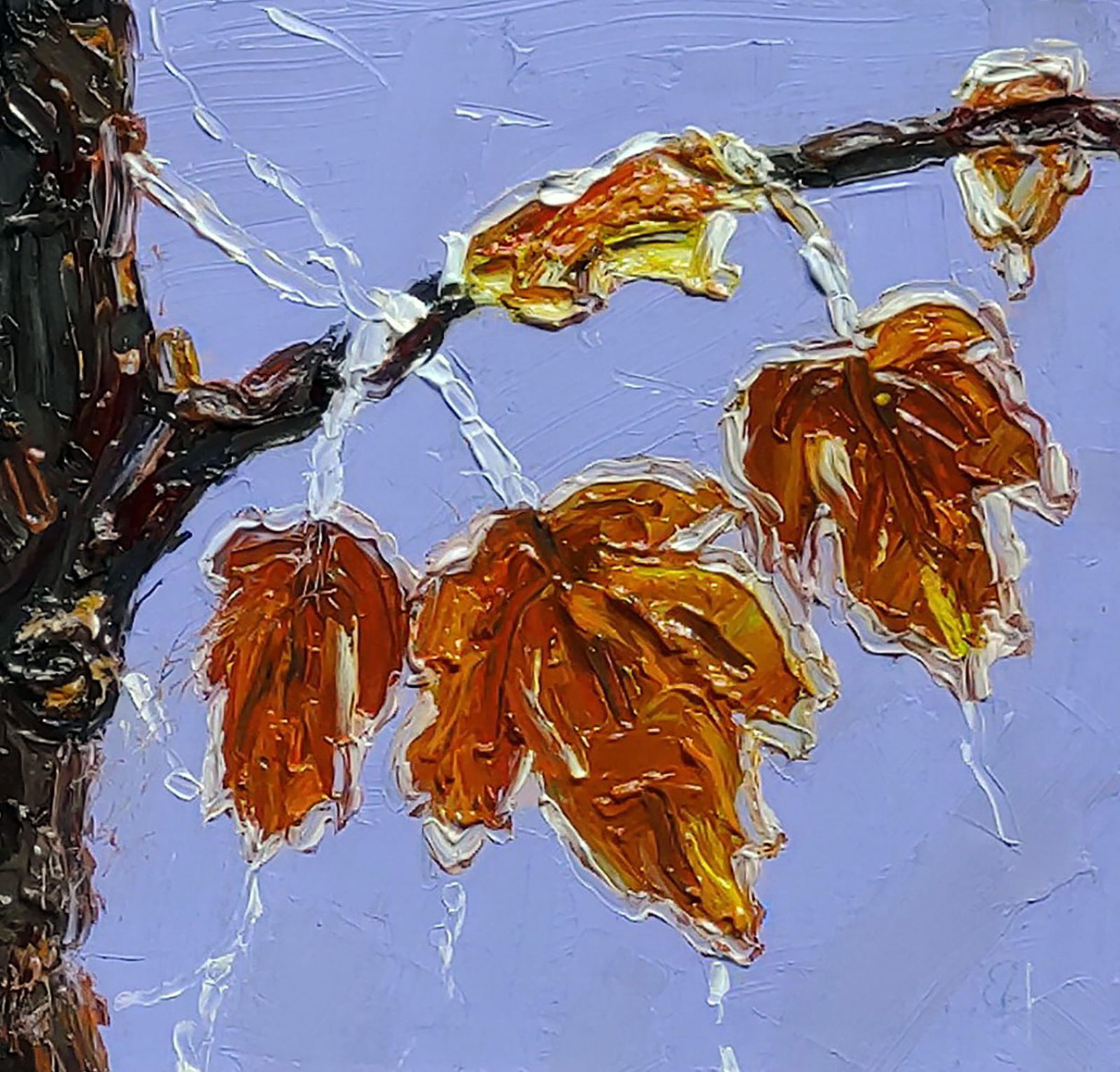 Oil painting Frost Yaroslav Savchyn: Title: Oil painting Frost Yaroslav Savchyn Description: 23SAVCH Painter: Yaroslav Savchyn Size: 15x15 cm/5.90x5.90 inches Components: oil, hardboard Original painting CONDITION: excellent ARTIST: 