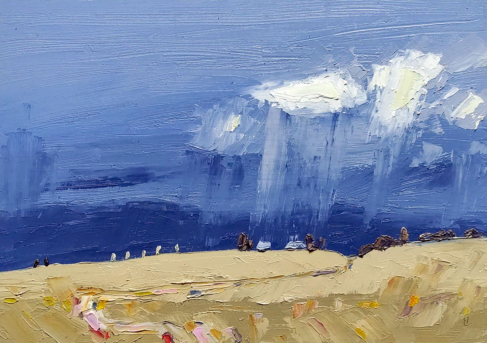 Oil painting Summer thunderstorm Yaroslav Savchyn: Title: Oil painting Summer thunderstorm Yaroslav Savchyn Description: 26SAVCH Painter: Yaroslav Savchyn Size: 25x35 cm/9.84x13.77 inches Components: oil, canvas on cardboard Original painting