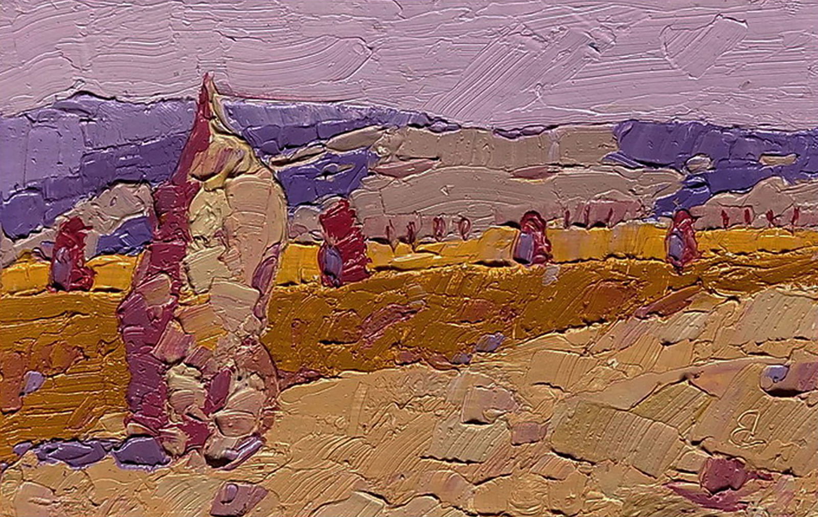 Oil painting In summer Yaroslav Savchyn: Title: Oil painting In summer Yaroslav Savchyn Description: 27SAVCH Painter: Yaroslav Savchyn Size: 10x15 cm/3.93x5.90 inches Components: oil, canvas on cardboard Original painting CONDITION: excellen