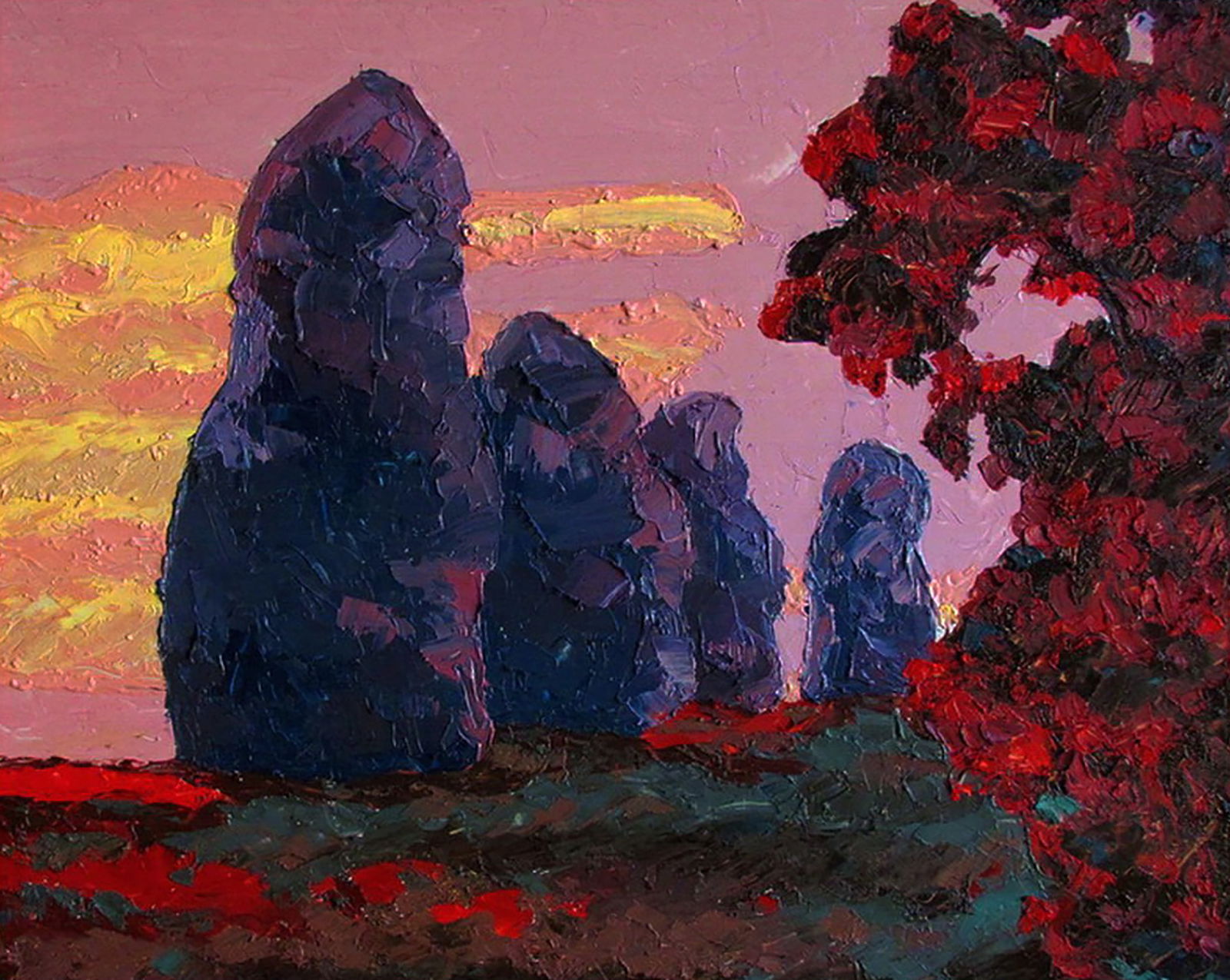 Oil painting Evening viburnum Yaroslav Savchyn: Title: Oil painting Evening viburnum Yaroslav Savchyn Description: 64SAVCH Painter: Yaroslav Savchyn Size: 40x50 cm/15.74x19.68 inches Components: oil, hardboard Original painting CONDITION: