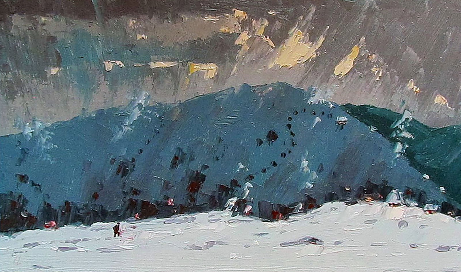 Oil painting To a cozy home Yaroslav Savchyn: Title: Oil painting To a cozy home Yaroslav Savchyn Description: 67SAVCH Painter: Yaroslav Savchyn Size: 18.5x34 cm/7.28x13.38 inches Components: oil, canvas on hardboard Original painting CONDITION: