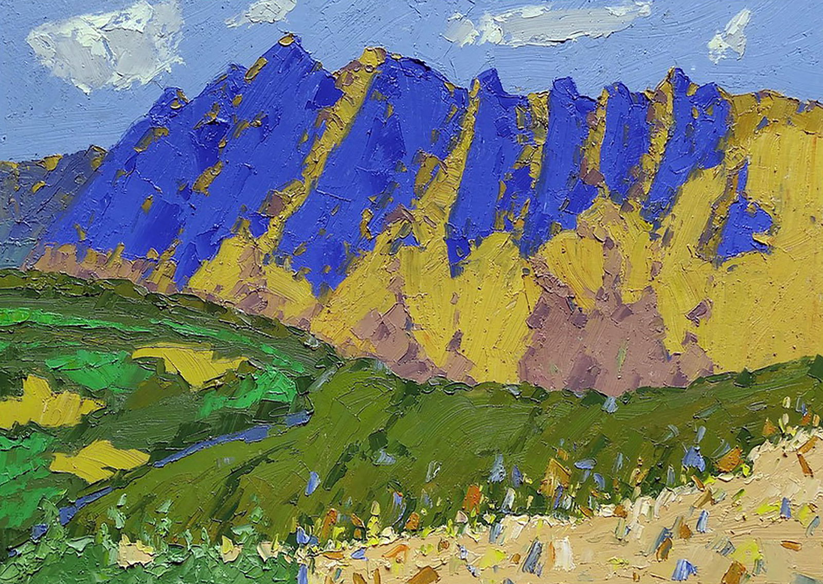 Oil painting Summer in the mountains Yaroslav Savchyn: Title: Oil painting Summer in the mountains Yaroslav Savchyn Description: 69SAVCH Painter: Yaroslav Savchyn Size: 34.5x50 cm/13.58x19.68 inches Components: oil, canvas on hardboard Original painting C