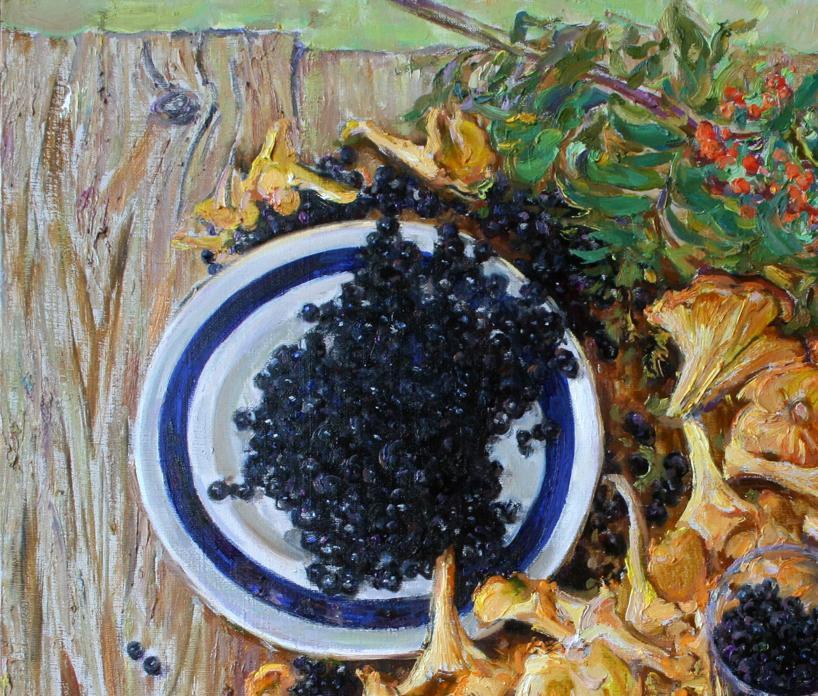 Oil painting Mushrooms and blueberries Leonid Pavlenko - 2