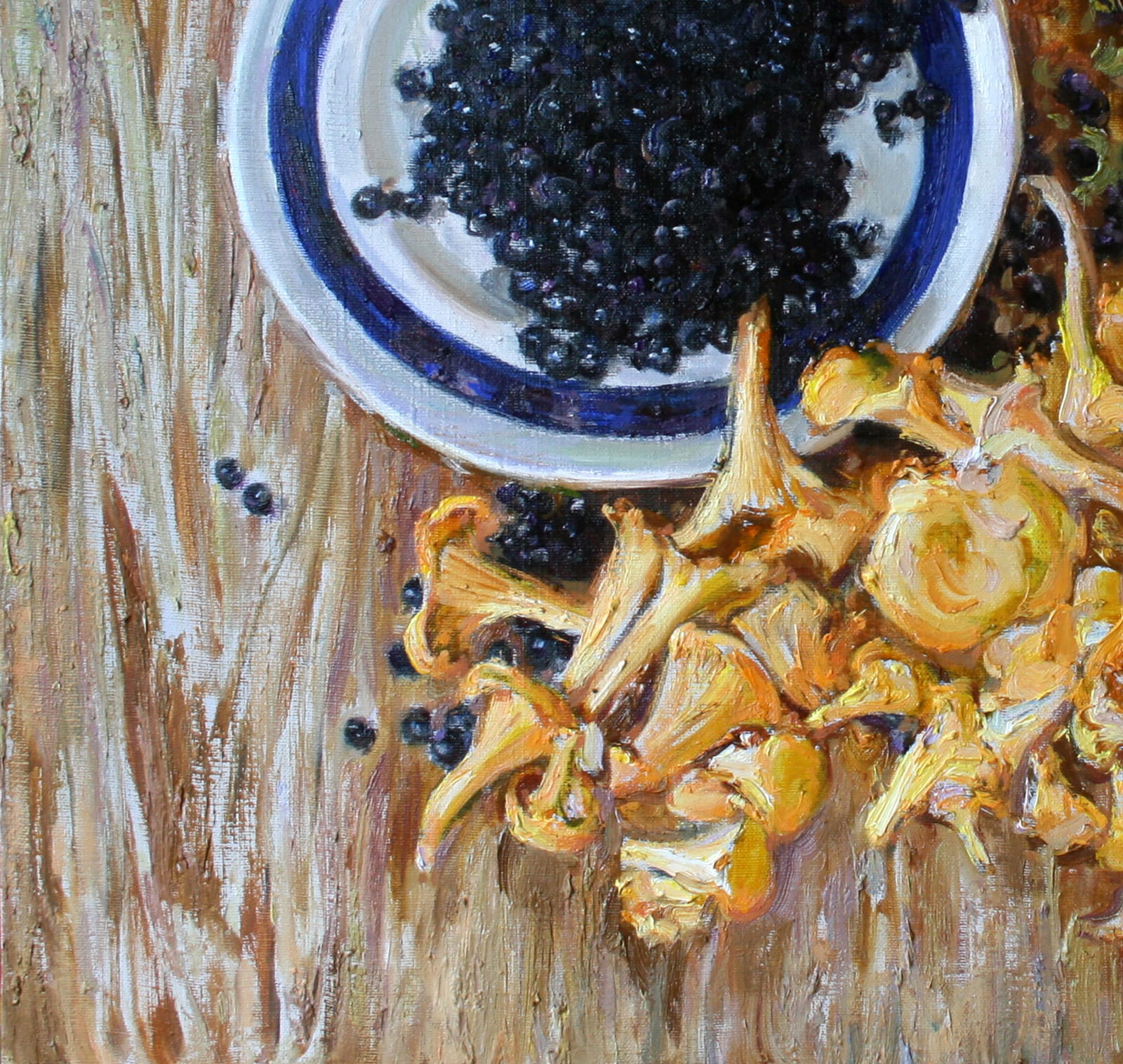 Oil painting Mushrooms and blueberries Leonid Pavlenko - 4