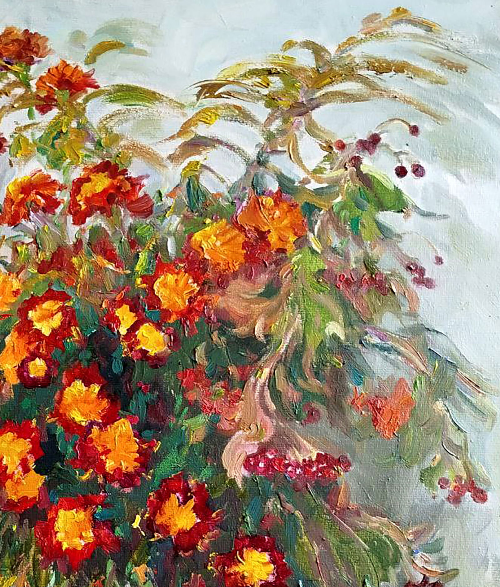 Oil painting Still life with marigolds Leonid Pavlenko - 3