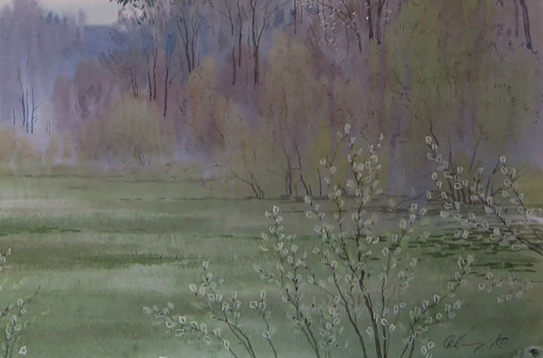 Watercolor painting Spring forest Valery Savenets - 2