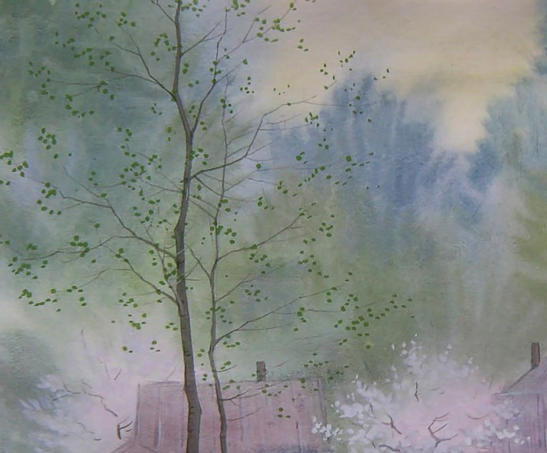 Watercolor painting Spring village Valery Savenets - 4