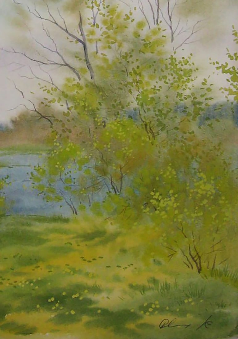 Watercolor painting Spring breeze Valery Savenets - 2