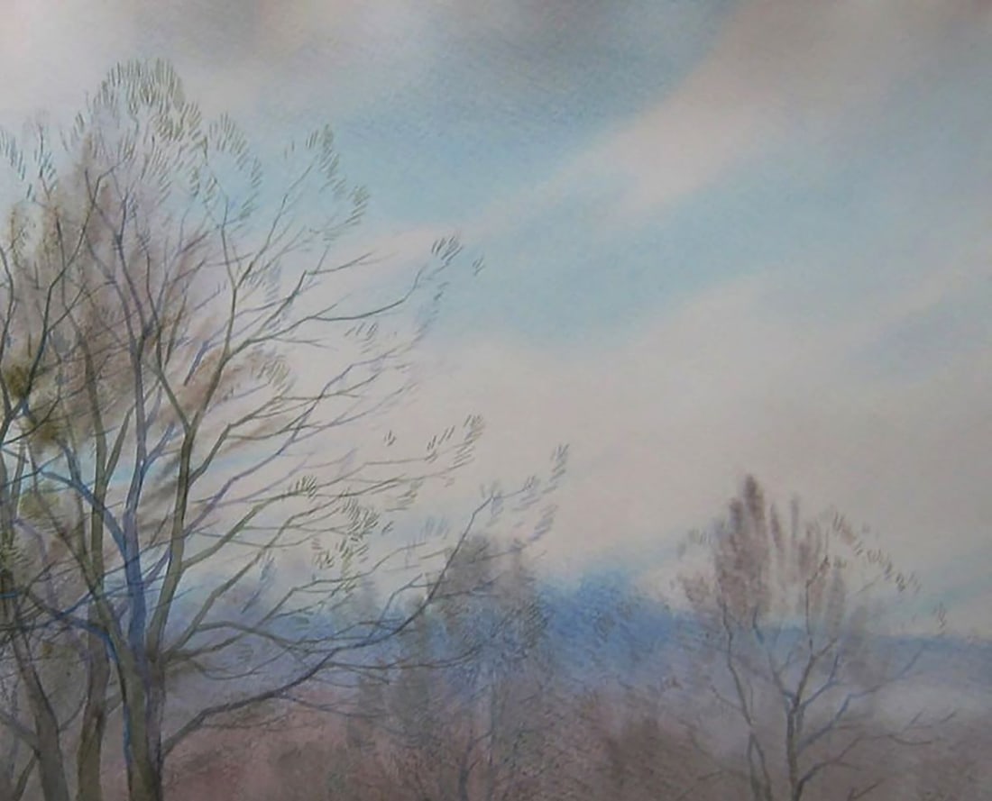 Watercolor painting Spring meadow in the forest Valery Savenets - 5